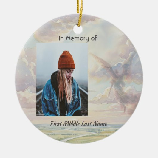 Décoration En Céramique Christian Memorial Keepsake Angel Sky Clouds (Devant)