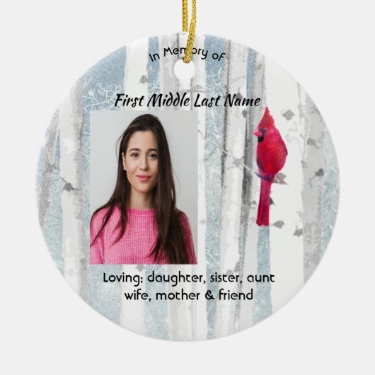 Décoration En Céramique Christian Memorial Keepsake Cardinal Bird (Devant)