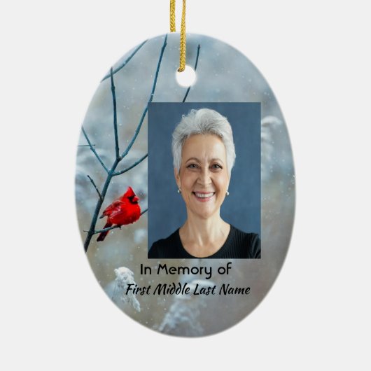 Décoration En Céramique Christian Memorial Keepsaké Cardinal Red Bird (Dos)