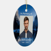 Décoration En Céramique Christian Memorial Photo Mountain Lake Winter Snow (Droite)