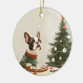 Décoration En Céramique Christmas Boston Terrier Dog (Gauche)