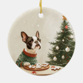 Décoration En Céramique Christmas Boston Terrier Dog (Dos)