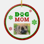 Décoration En Céramique Christmas Chien Maman Empreinte de patte Flocon de (Dos)