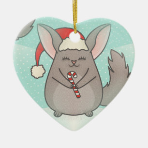 Décoration En Céramique christmas chinchillas