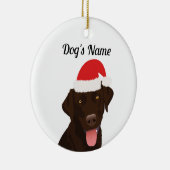 Décoration En Céramique Christmas Chocolate Lab Ornament (Droite)