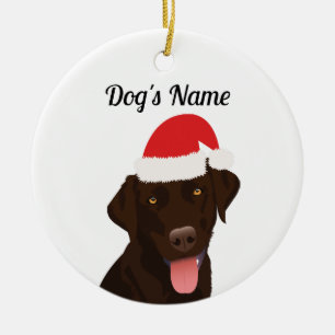 Décoration En Céramique Christmas Chocolate Lab Ornament