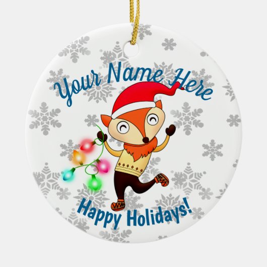Décoration En Céramique Christmas Dancing Fox Custom (Devant)