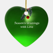 DÉCORATION EN CÉRAMIQUE CHRISTMAS DEER,PINE CONES CROWN,RED GREEN GEMS (Dos)