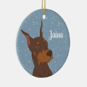 Décoration En Céramique Christmas Doberman Pinscher (Droite)