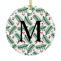 Christmas Greenery Berries INITIAL Modern Holiday