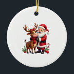 Décoration En Céramique Christmas Highland Cow With Santa Scottish Vintage<br><div class="desc">Christmas Highland Cow With Santa Scottish Vintage T-Shirt (1)</div>