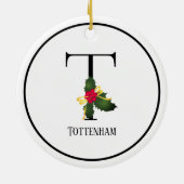 Décoration En Céramique Christmas Monogram Letter T Personalized (Dos)