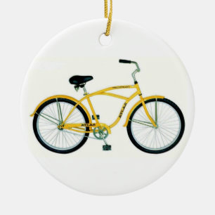 DÉCORATION EN CÉRAMIQUE CHRISTMAS ORNAMENT DE VÉLO JAUNE
