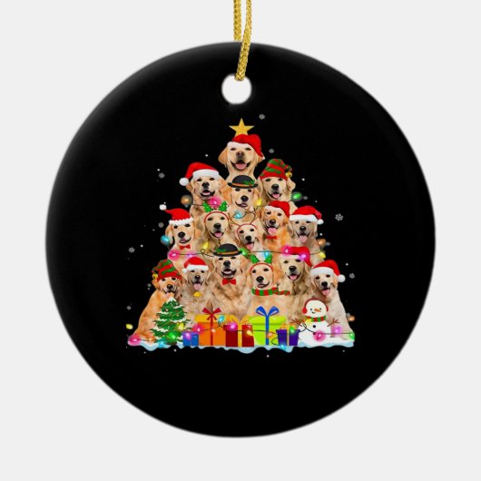 Décoration En Céramique Christmas Pajama Golden Retriever Tree Xmas Gift D (Devant)