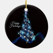Décoration En Céramique Christmas Party Blue Tree Shiny Black Elegant (Dos)