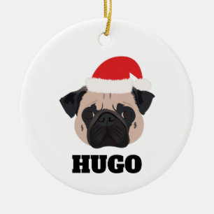 Décoration En Céramique Christmas Pug
