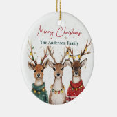 Décoration En Céramique Christmas Reindeer Ornament | Custom Name (Droite)