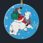 Décoration En Céramique Christmas Santa Claus Polar Bear Tree Ornament<br><div class="desc">Cute and funny Santa Claus riding a polar bear for Christmas Holidays.</div>