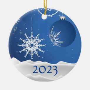 Décoration En Céramique Christmas Snowflake Snow Ornament 2023 Ajouter le