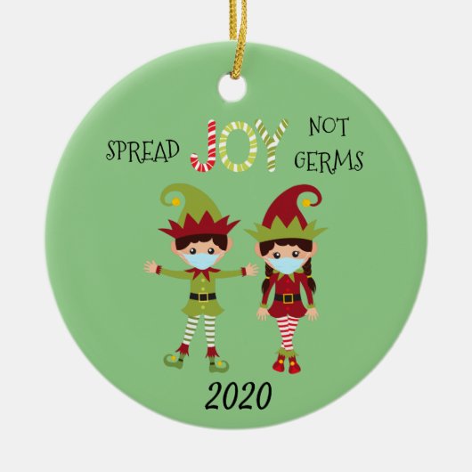 Décoration En Céramique Christmas Spread Joy pas Germs Elf 2020 (Devant)