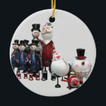 Décoration En Céramique Christmas Tin Choir, with Santa, Snowman, Penguin<br><div class="desc">This colourful tree ornament features all the favourite traditional Christmas characters,  Santa Claus,  an old fashioned soldier,   a snowman,  Penguin all crafted from tin.</div>