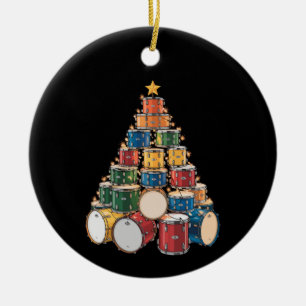 Décoration En Céramique Christmas Tree Drummer Music Holiday Drummer Band