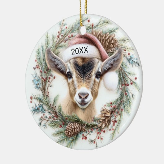 Décoration En Céramique Christmas Wreath Baby Goat (Gauche)