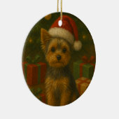 Décoration En Céramique Christmas Yorkie (Droite)