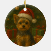 Décoration En Céramique Christmas Yorkie (Dos)