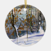 Décoration En Céramique Chute de neige aquarelle peinture (Devant)