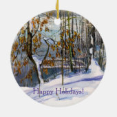 Décoration En Céramique Chute de neige aquarelle peinture (Dos)