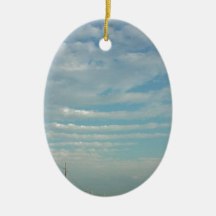 Décoration En Céramique ciel bleu avec des nuages ondulés