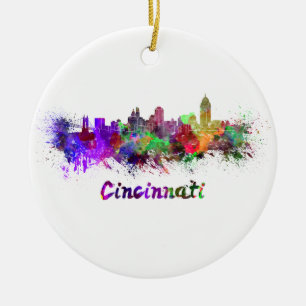 Décoration En Céramique Ciel Cincinnati en aquarelle