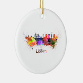 Décoration En Céramique Ciel de Lisbonne en aquarelle (Droite)