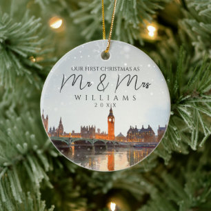 Décoration En Céramique Ciel de Londres Premier Noël en tant que Photo de