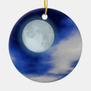 Décoration En Céramique Ciel nocturne avec lune et nuages