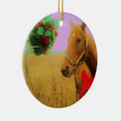 Décoration En Céramique Ciel rose rétro Cheval de Noël (Droite)