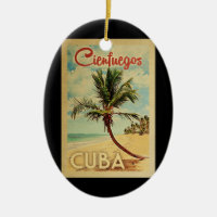 Cienfuegos Cuba Palm Tree Vintage voyage