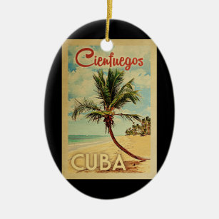 Décoration En Céramique Cienfuegos Cuba Palm Tree Vintage voyage