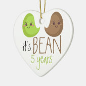 Décoration En Céramique Cinq ans de fête d'anniversaire de mariage drôle 5 (Gauche)