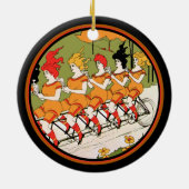 Décoration En Céramique Cinq dames à la monocycle (Dos)