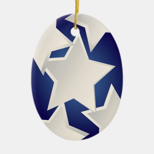 Décoration En Céramique Cinq étoiles blanches (Devant)