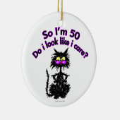 Décoration En Céramique cinquantième Chat d'anniversaire (Droite)