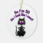 Décoration En Céramique cinquantième Chat d'anniversaire (Gauche)