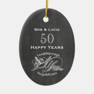 Décoration En Céramique cinquantième Tableau vintage d'anniversaire