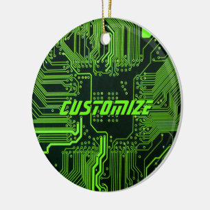 Décoration En Céramique Circuit imprimé PCB Cyber Vert personnalisé Tech A