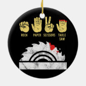 Décoration En Céramique Ciseaux de papier rocheux Table scie bois (Dos)