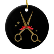 Ciseaux de parties scintillant d'or - Coiffeur sty