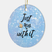 Décoration En Céramique Citation Amusante - Juste Roulez Avec Hanoukka (Gauche)