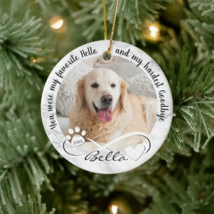 Décoration En Céramique Citation commémorative de chien 2 photo Pawprint C